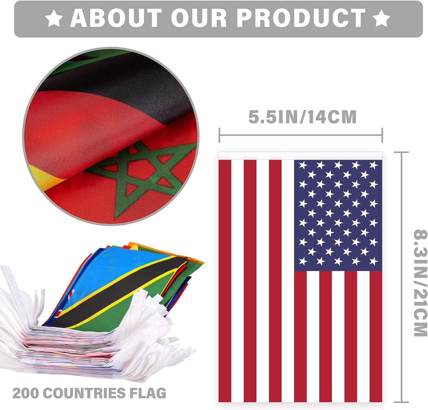 Bunting String Flag for Sports and Games |14*21 cm |15m | 48 Countries