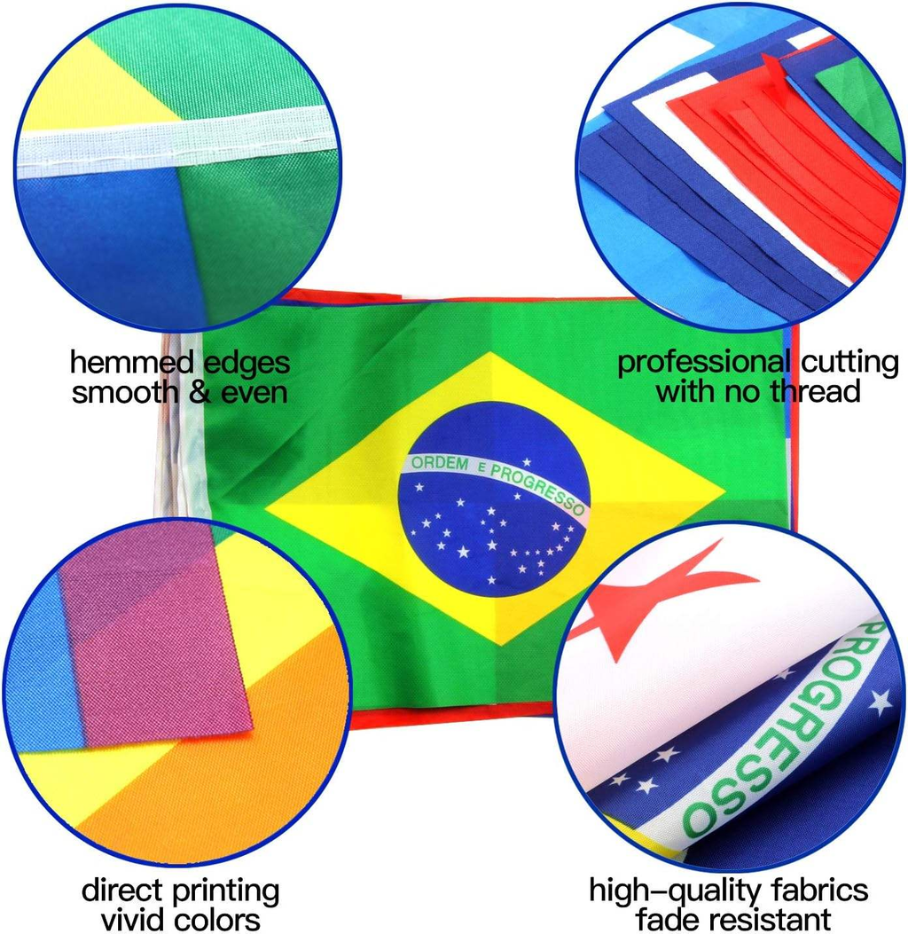 Bunting String Flag for Sports and Games |14*21 cm |15m | 48 Countries