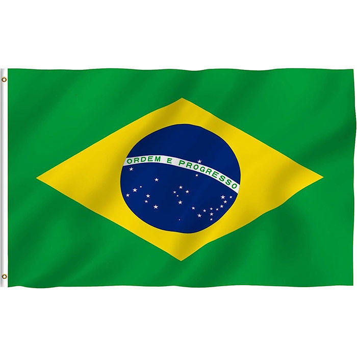 Brazil Country Flag – Polyester Silk Double-Sided Printing 90 x 150 cm