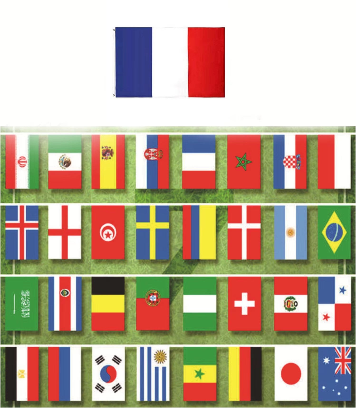 Bunting String Flag for Sports and Games |14*21 cm |15m | 48 Countries