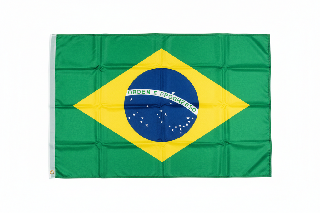 Brazil Country Flag – Polyester Silk Double-Sided Printing 90 x 150 cm